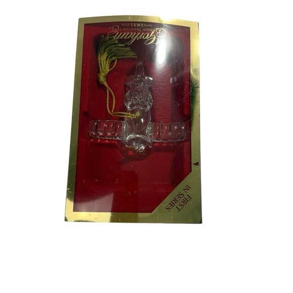 Gorham Crystal Santa Airplane Ornament Aviator Christmas First In Series - Picture 8 of 8